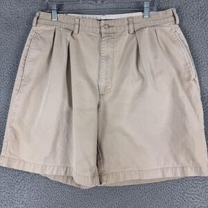 Polo‎ Ralph Lauren Chino Shorts Mens 34 Khaki Pleated Cotton Twill Golf Classic